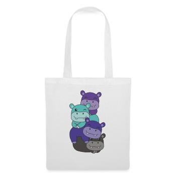 alexigenre drapeau fierté LGBTQ hippopotame mignon - Sac en tissu - blanc - Devant