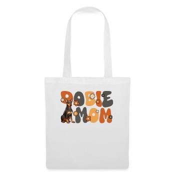 Doberman Pinscher Groovy Dobie Maman - Sac en tissu - blanc - Devant