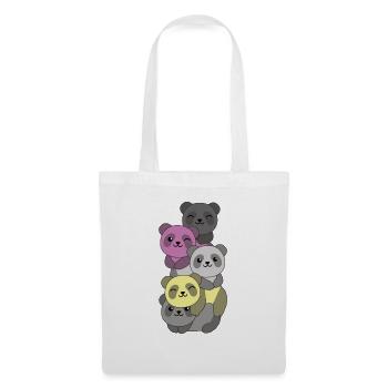 Perigirl Flag Pride LGBTQ Cute Panda Stack - Tote Bag - white - Front