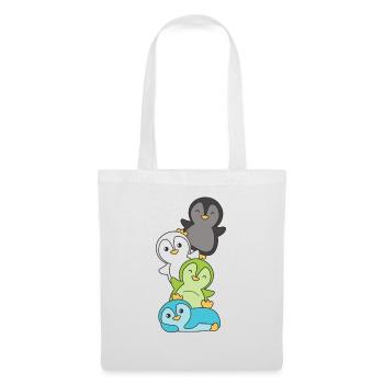 fierté du drapeau quiosexuel lgbtq pingouin mignon - Sac en tissu - blanc - Devant