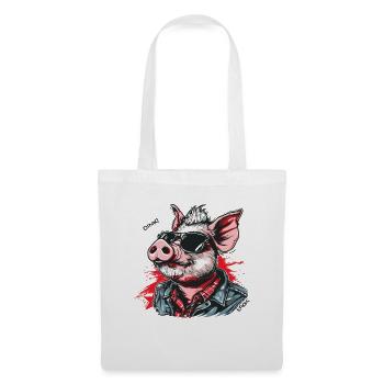 Cool Rocker Rockabilly Rock Pig - Tote Bag - white - Front