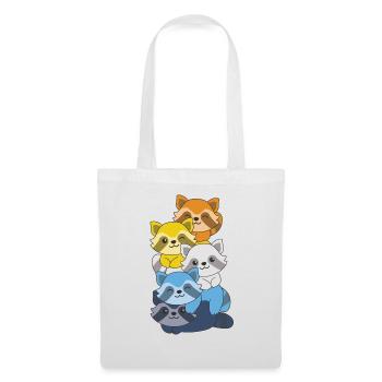 Aroace Flag Pride LGBTQ Cute Raccoon Stack - Tote Bag - white - Front