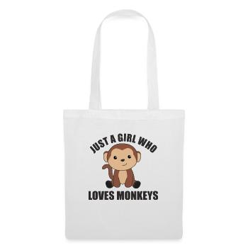 Just a girl who loves monkeys- cute monkey - Tote Bag - white - Front
