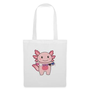 Genderfluid Flag Pride LGBTQ Hearts Axolotl - Tote Bag - white - Front