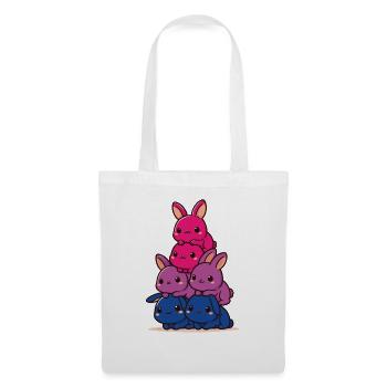 Lapins Bi Flag Mois de la fierté Lapin mignon - Sac en tissu - blanc - Devant