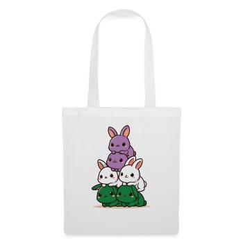 Lapins Genderqueer Drapeau Mois de la fierté Lapin mignon - Sac en tissu - blanc - Devant