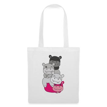 Gynéphilie Drapeau Fierté LGBTQ Hippopotame mignon - Sac en tissu - blanc - Devant