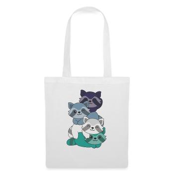 oriented aroace flag pride lgbq cute raccoon - Tote Bag - white - Front