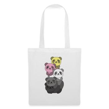 queerplatonic flag pride LGBTQ cute panda - Tote Bag - white - Front