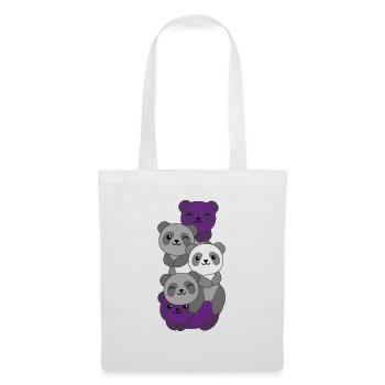 graysexual flag pride LGBTQ cute panda - Tote Bag - white - Front