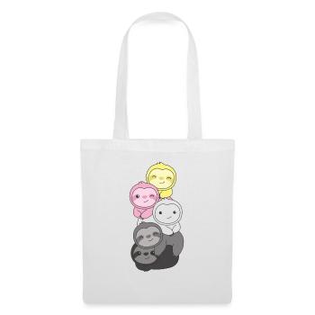 queerplatonic drapeau fierté LGBTQ mignon paresseux - Sac en tissu - blanc - Devant
