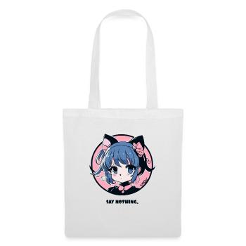 La fille d’anime la plus mignonne, ne dis rien - Sac en tissu - blanc - Devant