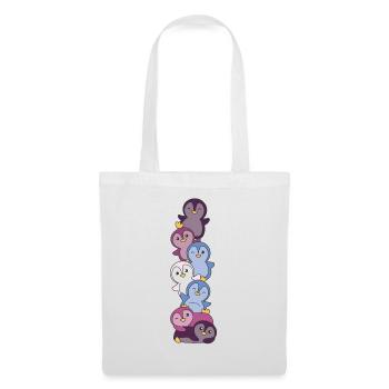 Drapeau non conforme Pride LGBTQ Pingouin mignon - Sac en tissu - blanc - Devant