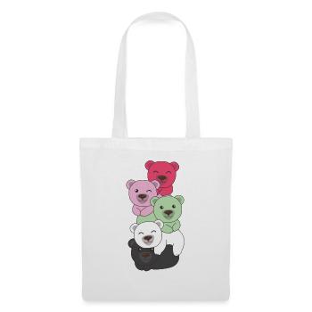 réciprocitéromantique drapeau fierté LGBTQ ours mignon - Sac en tissu - blanc - Devant