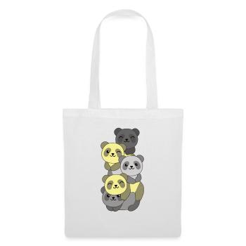 Perigender Flag Pride LGBTQ Cute Panda Stack - Tote Bag - white - Front