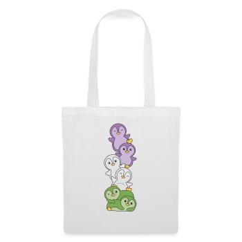 Genderqueer Drapeau Pride LGBTQ Pingouin mignon - Sac en tissu - blanc - Devant