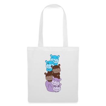 Drapeau androsexuel Fierté LGBTQ Hippopotame mignon - Sac en tissu - blanc - Devant