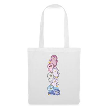 Bigenre Drapeau Fierté LGBTQ Pingouin mignon - Sac en tissu - blanc - Devant