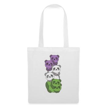 Genderqueer Flag Pride LGBTQ Cute Panda - Tote Bag - white - Front