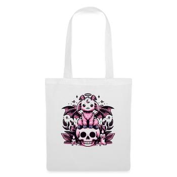 Kawaii Pastel Goth Mignon Effrayant Chèvre Chauve-Souris - Sac en tissu - blanc - Devant