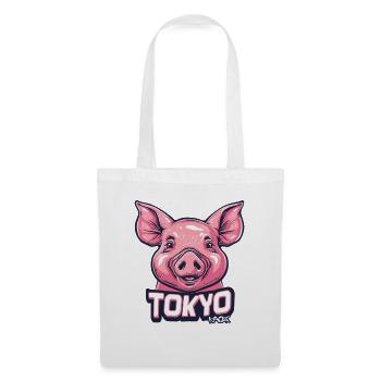 Grand sourire et cochon drôle de Tokyo - Sac en tissu - blanc - Devant