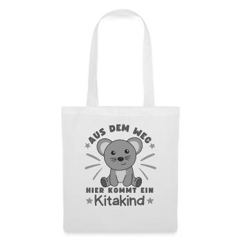 Aus Dem Weg Hier Kommt Ein Kitakind Maus - Stoffbeutel - Weiß - Vorne
