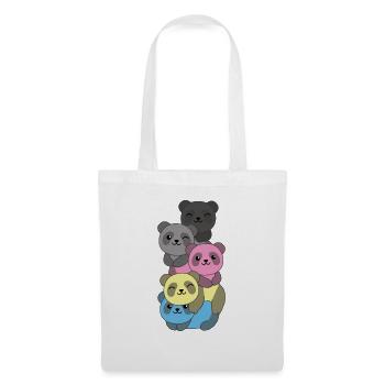 Polygender Flag Pride LGBTQ Cute Panda - Tote Bag - white - Front