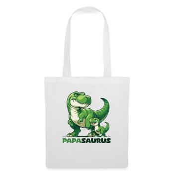 Papasaurus Fête des pères Meilleur papa T-Rex Dinosaure - Sac en tissu - blanc - Devant