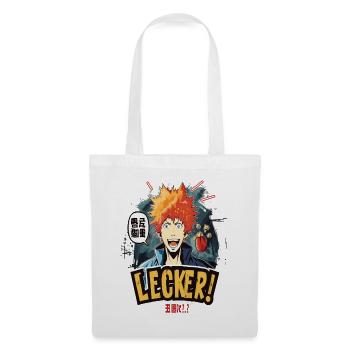 Lecker Anime-Essen mit verrücktem Typen - Stoffbeutel - Weiß - Vorne