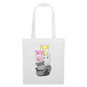 queerplatonic drapeau fierté lgbtq hippopotame mignon - Sac en tissu - blanc - Devant