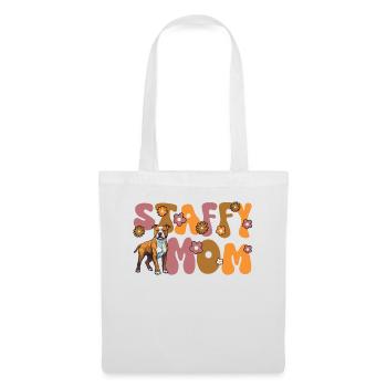 American Staffordshire Terrier Groovy Staffy Maman - Sac en tissu - blanc - Devant