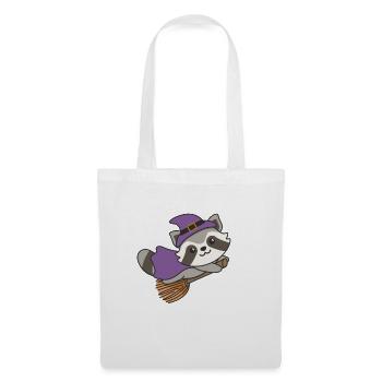 Raccoon Halloween Witch Kids Witches Costume - Tote Bag - white - Front