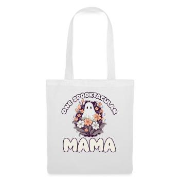 Halloween groovy Mama Geist Hippie Blumen Vintage - Stoffbeutel - Weiß - Vorne
