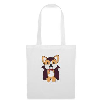 Corgi Happy Halloween Cute Vampire Costume - Tote Bag - white - Front