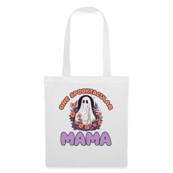 Halloween groovy Mama Geist Hippie Blumen Vintage - Stoffbeutel - Weiß - Vorne