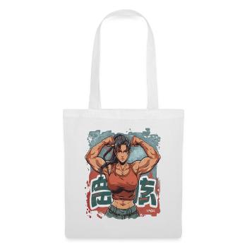 Full Power: Muscular Bodybuilding Girl - Tote Bag - white - Front