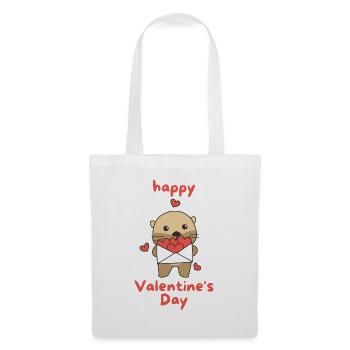 Otters for Valentine's Day cute animals with hearts - Tote Bag - white - Front