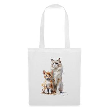 Une charmante aquarelle représentant un Ragdoll - Sac en tissu - blanc - Devant