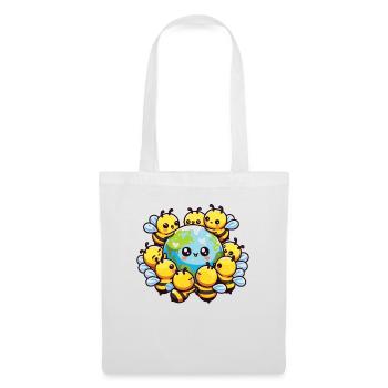 Sauvez la Terre Les abeilles vivent ici Sauvez les abeilles - Sac en tissu - blanc - Devant