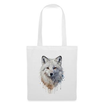 Majestätischer Polarfuchs Porträt - Aquarell - Stoffbeutel - Weiß - Vorne
