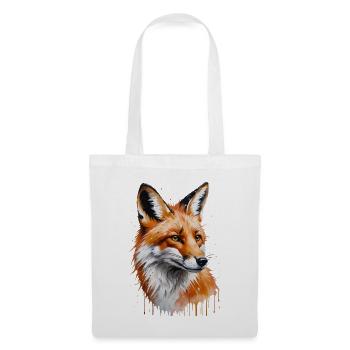 Foxy Watercolor - Un pinceau avec la nature - Sac en tissu - blanc - Devant