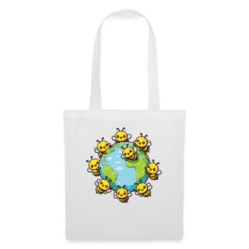 Sauvez la Terre Les abeilles vivent ici Sauvez les abeilles - Sac en tissu - blanc - Devant