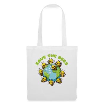 Sauvez la Terre Les abeilles vivent ici Sauvez les abeilles - Sac en tissu - blanc - Devant