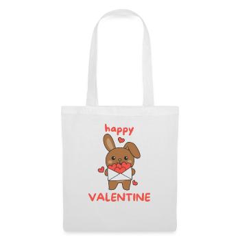Bunny for Valentine's Day cute animals with hearts - Tote Bag - white - Front