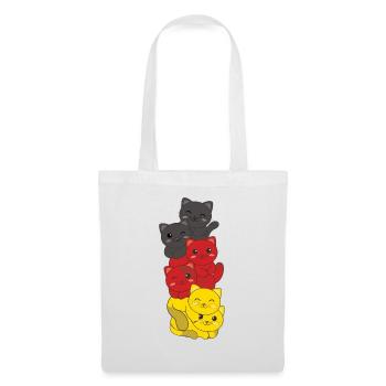 Deutsche flagge Katze deutsch Deutschland Katzen - Stoffbeutel - Weiß - Vorne