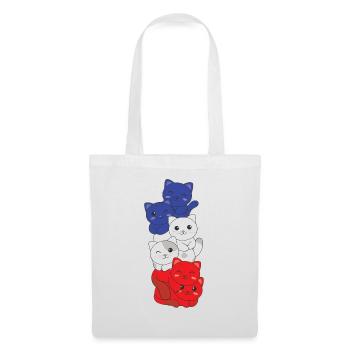 Drapeau français Cat France française - Sac en tissu - blanc - Devant
