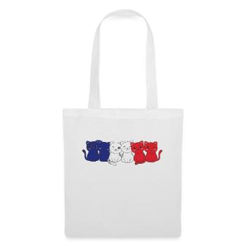 Drapeau français Cat France française - Sac en tissu - blanc - Devant