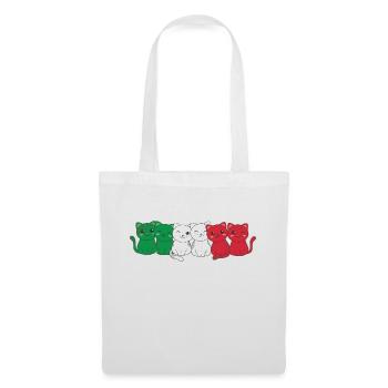 italienische flagge Katze italienisch Italien - Stoffbeutel - Weiß - Vorne