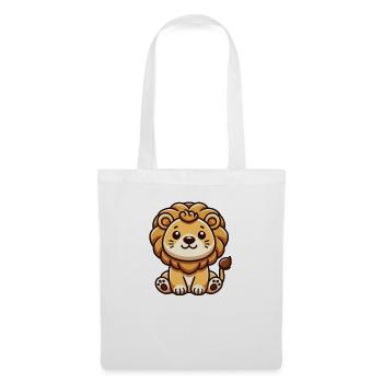 Lion Animaux mignons pour enfants Lions - Sac en tissu - blanc - Devant