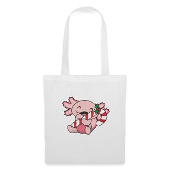 Axolotl Canne de Noël axolotl mignon - Sac en tissu - blanc - Devant